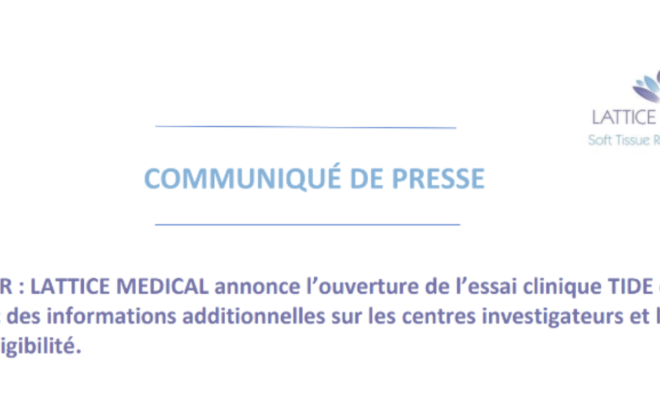 Mise à jour - Communiqué de presse essai TIDE France
